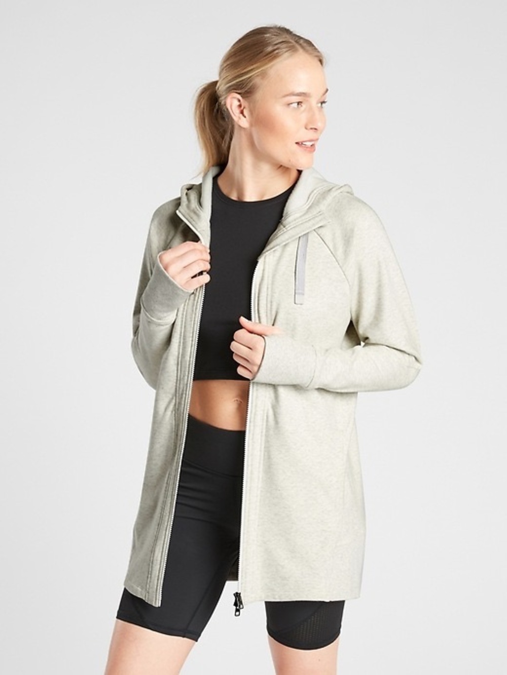 Athleta Triumph Long Hooded Zip Jacket